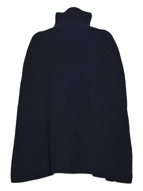Jil Sander roll-neck ribbed cape - Neutrals