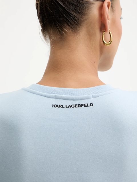 Karl Lagerfeld bluza damska kolor niebieski z nadrukiem A4W20043