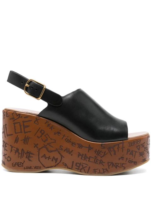 Chloé 80mm Maxime wedge sandals - Black - zdjęcie produktu nr 1