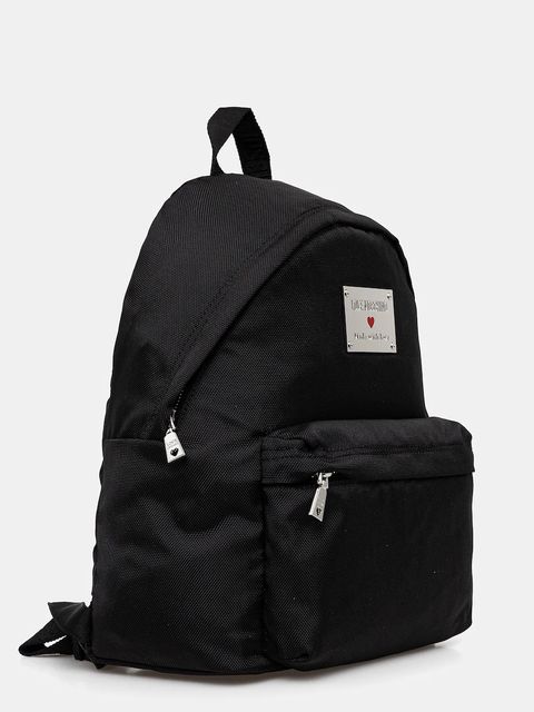 Love Moschino plecak damski kolor czarny duży z aplikacją JC4201PP1NLN100A