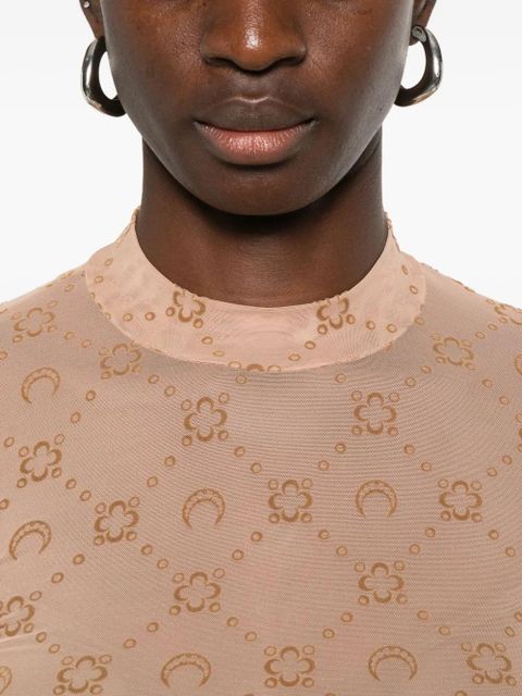 Marine Serre floral moon-pattern top - Brown