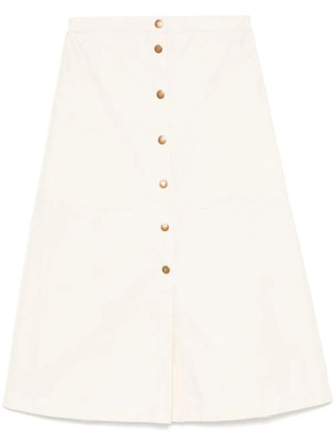 Moncler buttoned-up midi skirt - Neutrals - zdjęcie produktu nr 1