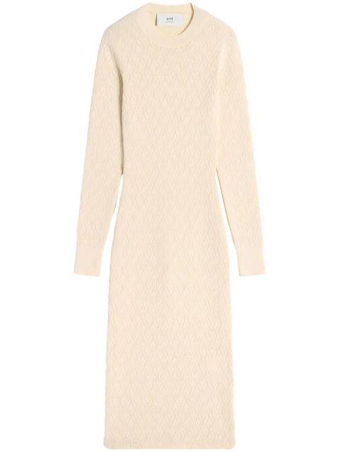 AMI Paris Ami de Coeur midi dress - Neutrals - zdjęcie produktu nr 1