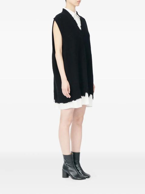 MM6 Maison Margiela frayed mini knitted dress - Black - zdjęcie produktu nr 2