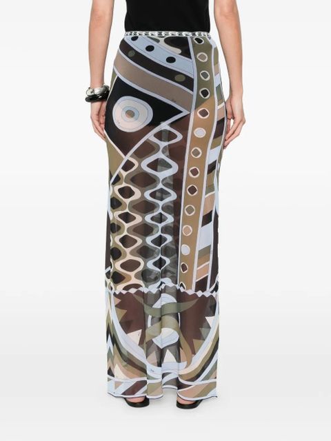 PUCCI geometric pattern skirt - Brown