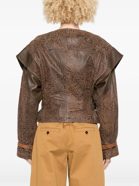 ISABEL MARANT Erine patterned belted jacket - Brown