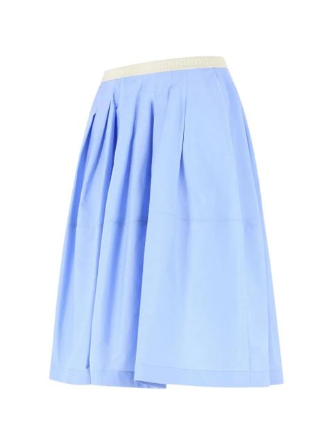Marni pleated cotton mini skirt - Blue