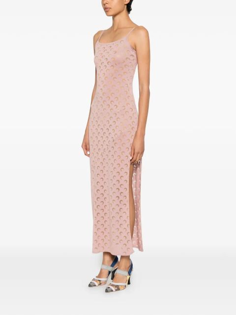 Marine Serre Crescent Moon-patterned maxi dress - Pink