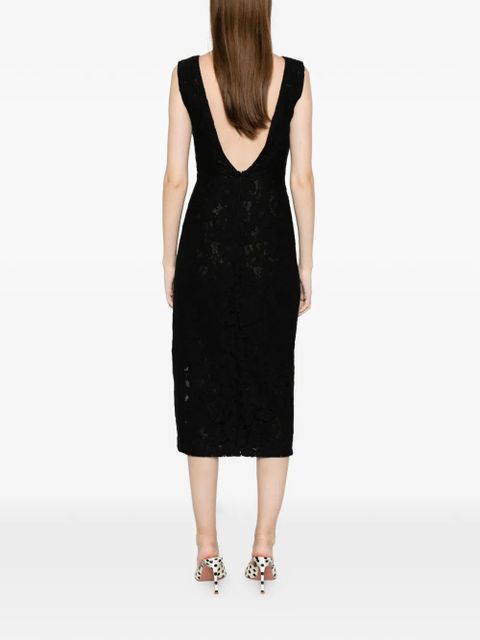 PINKO Drupa lace slit midi dress - Black