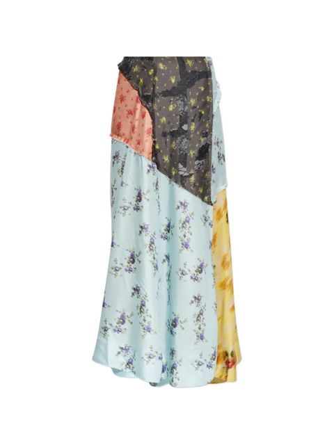 GANNI patchwork floral-print skirt - Blue - zdjęcie produktu nr 1