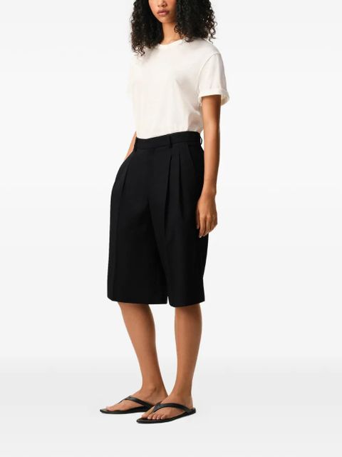 AMI Paris pleated wide bermuda shorts - Black