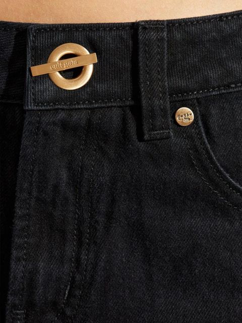 Cult Gaia Rosella logo-plaque jeans - Black