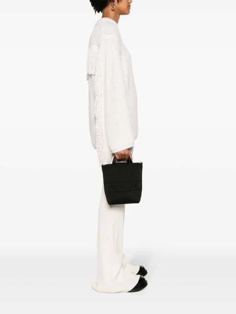 Moncler logo-embroidered woven tote bag - Black - zdjęcie produktu nr 2