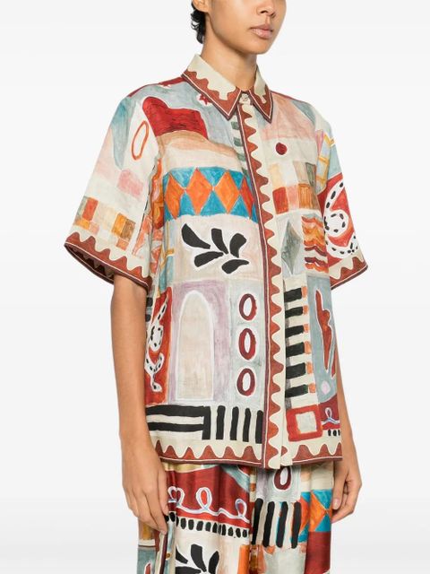 ALEMAIS Michelle abstract-print shirt - Neutrals