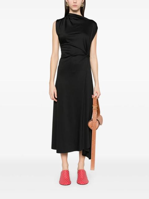 Victoria Beckham asymmetric drape midi dress - Black
