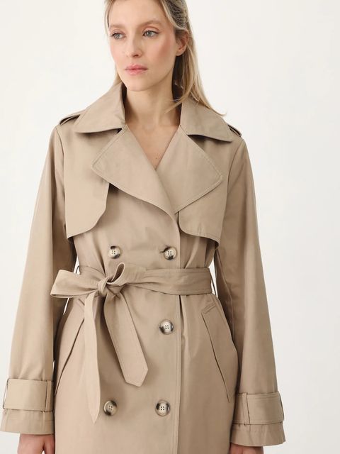 Medicine trencz damski kolor beżowy przejściowy