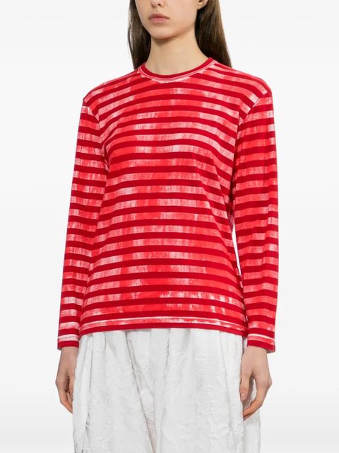 Comme Des Garçons striped T-shirt - Red