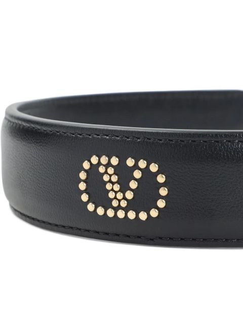 Valentino Garavani stud-embellished leather headband - Black