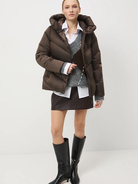 Medicine kurtka puchowa kolor brązowy - zdjęcie produktu nr 1