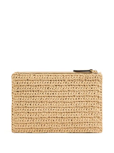 Valentino Garavani Viva Superstar raffia clutch bag - Neutrals