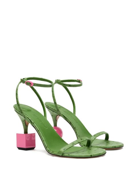 Jacquemus The Bisou cube-heel sandals - Green - zdjęcie produktu nr 2