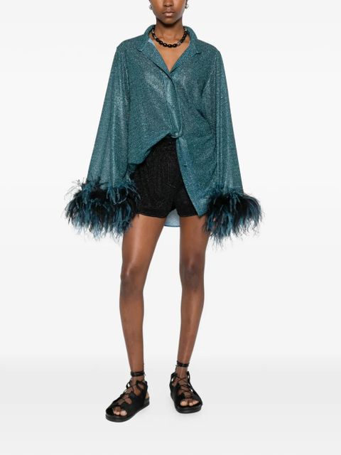 Oséree lurex shorts - Black - zdjęcie produktu nr 2