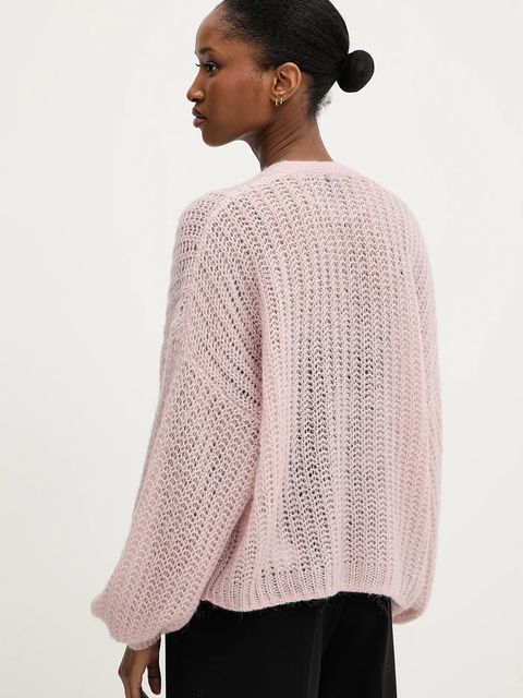 BOSS Orange kardigan z domieszką wełny damski kolor różowy lekki 50545878