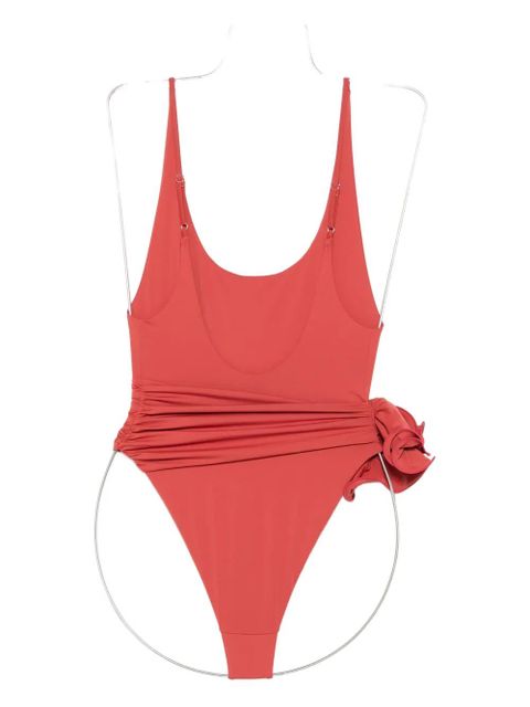 Magda Butrym floral-appliqué swimsuit - Red - zdjęcie produktu nr 2