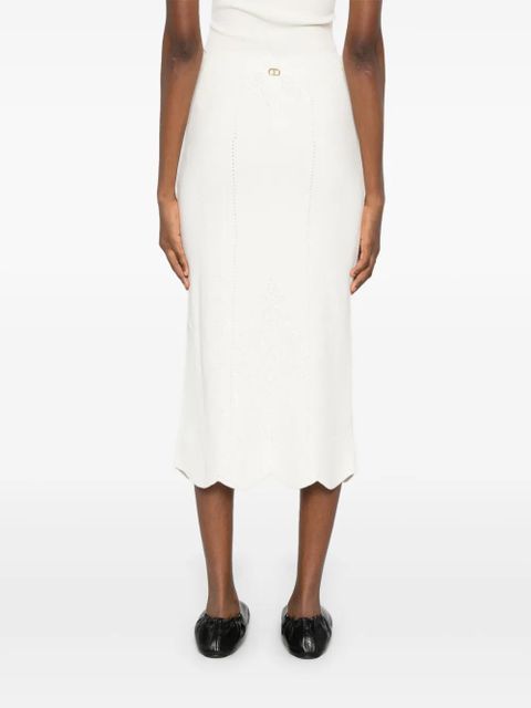 TWINSET scalloped pencil skirt - Black