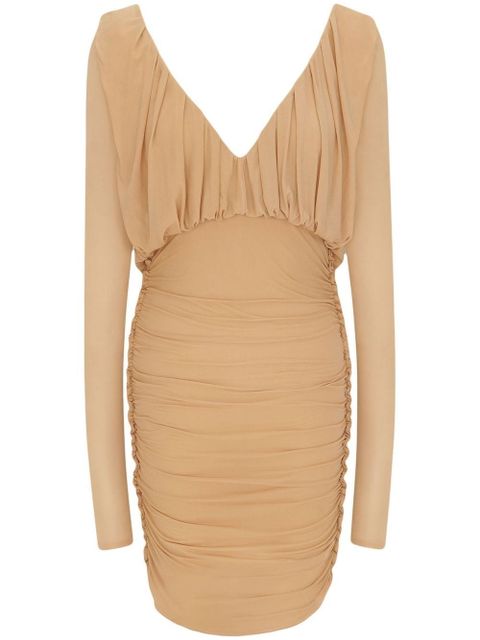 Saint Laurent V-neck minidress - Neutrals - zdjęcie produktu nr 2