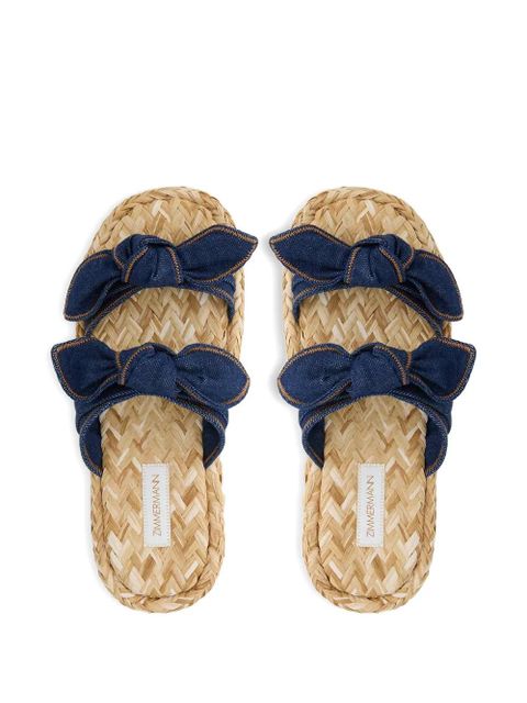 ZIMMERMANN Carousel bow-detail woven-sole flat sandals - Blue - zdjęcie produktu nr 2