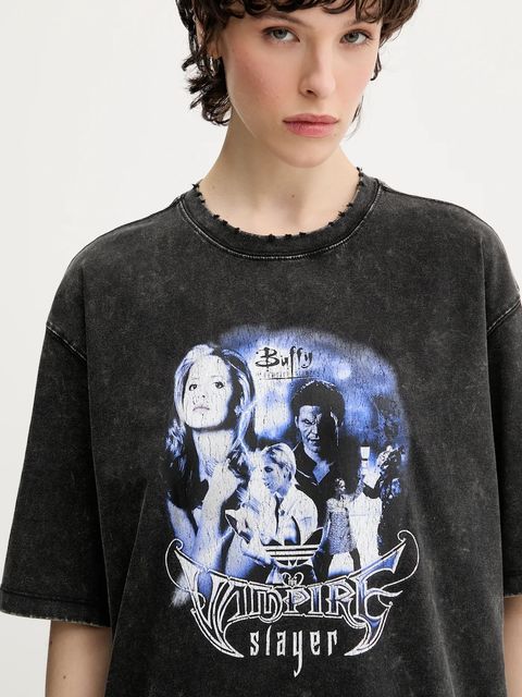 adidas Originals t-shirt bawełniany Buffy Tee Os damski kolor czarny JW0154