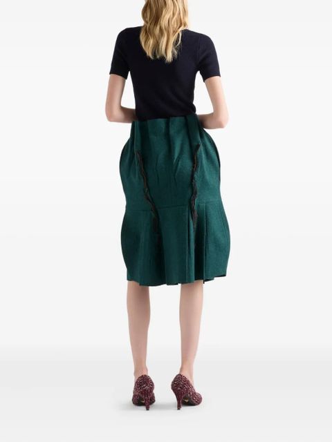 Prada pendant-embellishment ribbed sweater - Blue