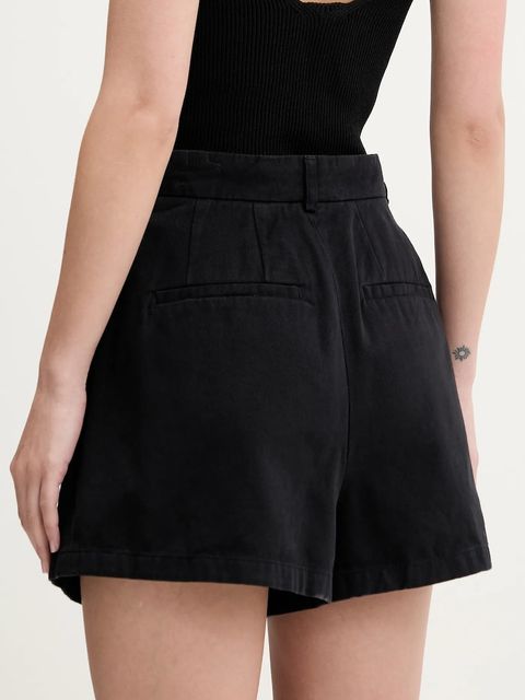 Filippa K szorty bawełniane damskie kolor czarny gładkie high waist 31368