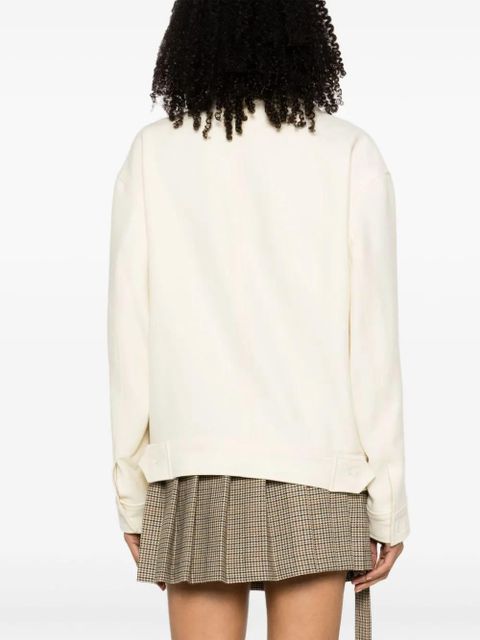 AMI Paris notched-lapel virgin-wool jacket - White