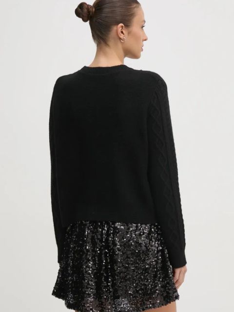 United Colors of Benetton sweter z domieszką wełny damski kolor czarny 1QCSD10CC