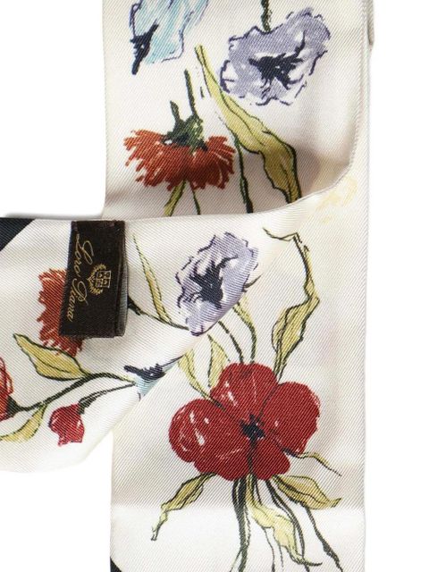 Loro Piana floral silk tie-band - Neutrals