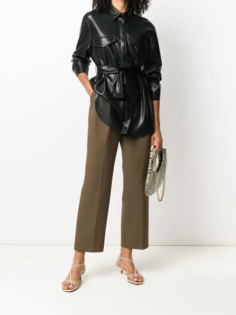 Nanushka tie-waist shirt - Black