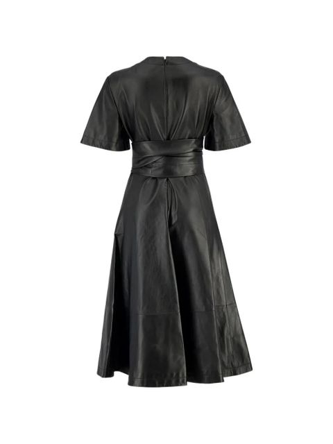 Altuzarra Kirsty gathered leather midi dress - Black - zdjęcie produktu nr 2