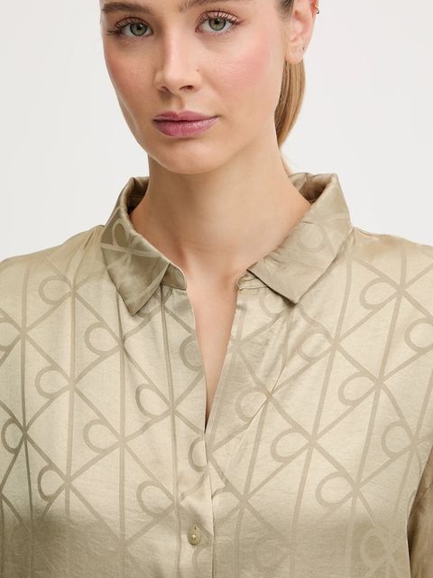 Calvin Klein Underwear piżama damska kolor beżowy satynowa LV00QS7574