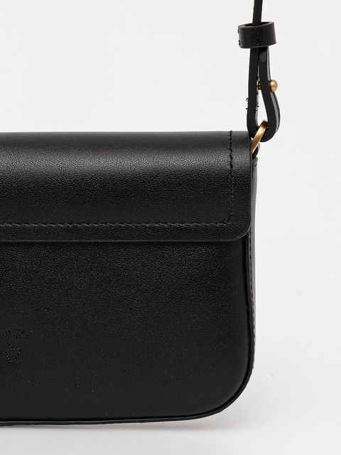 Pinko torebka skórzana kolor czarny 105349 A1ZX - zdjęcie produktu nr 2