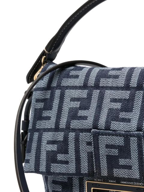FENDI Mamma Baguette signature pattern clutch bag - Blue