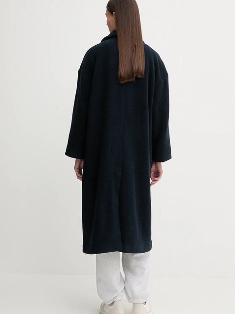 American Vintage płaszcz z dodatkiem wełny kolor granatowy ZIF17A