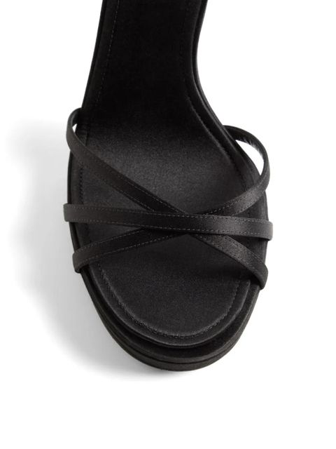 Valentino Garavani Eveninglam satin platform sandals - Black