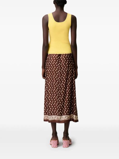 Claudie Pierlot ribbed-knit logo-patch tank top - Yellow