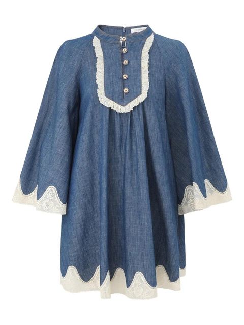 ZIMMERMANN lace-trim mini dress - Blue - zdjęcie produktu nr 1