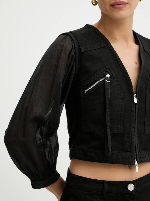 Pinko koszula bawełniana damska kolor czarny regular 105253 A2MI