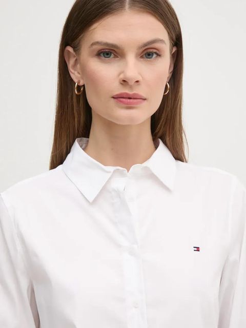 Tommy Hilfiger koszula damska kolor biały regular z kołnierzykiem klasycznym WW0WW44084
