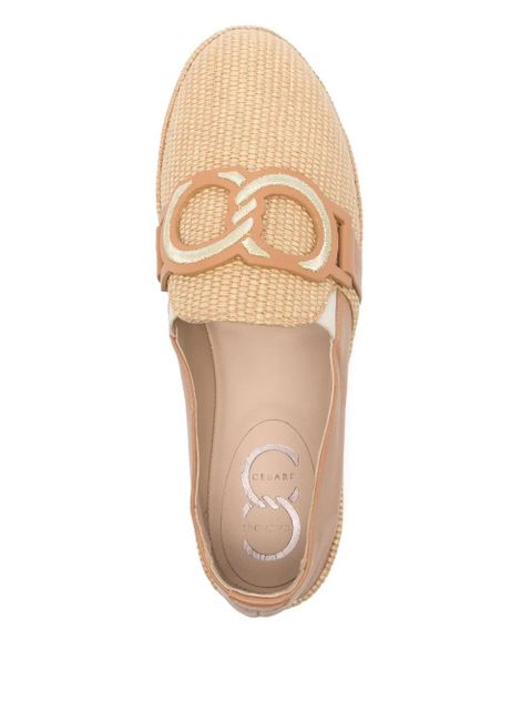 Casadei embroidered espadrilles - Brown