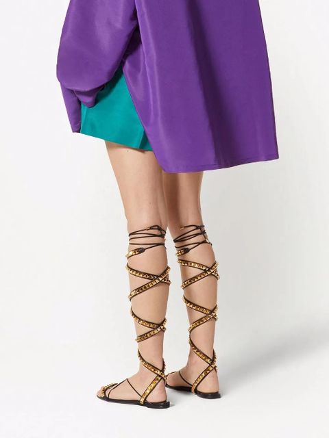 Valentino Garavani drawstring-waist pressed-crease shorts - Green